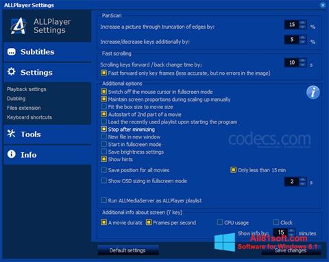 Ekran görüntüsü ALLPlayer Windows 8.1