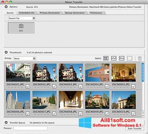 Ekran görüntüsü Nikon Transfer Windows 8.1