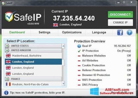 Ekran görüntüsü SafeIP Windows 8.1
