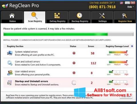 Ekran görüntüsü RegClean Pro Windows 8.1