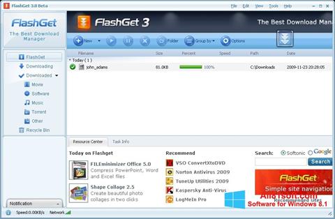 Ekran görüntüsü FlashGet Windows 8.1