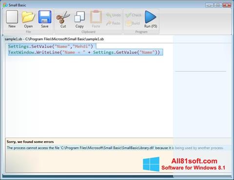 Ekran görüntüsü Small Basic Windows 8.1