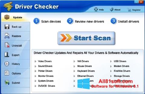 Ekran görüntüsü Driver Checker Windows 8.1