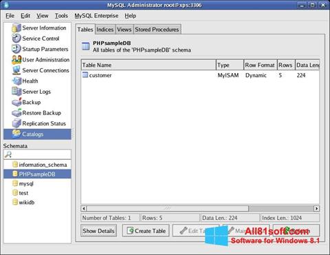 Ekran görüntüsü MySQL Windows 8.1