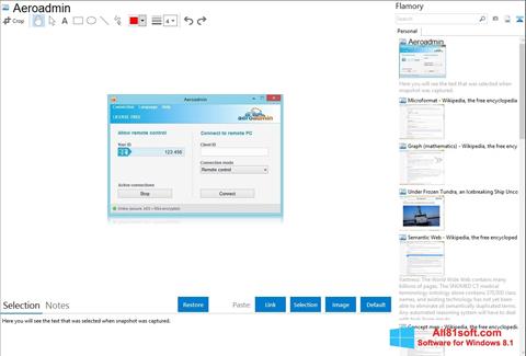 Ekran görüntüsü AeroAdmin Windows 8.1