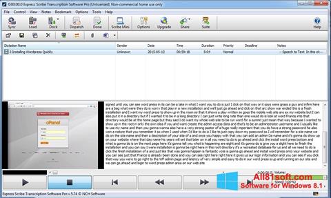 Ekran görüntüsü Express Scribe Windows 8.1