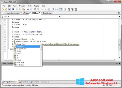 Ekran görüntüsü Pascal ABC Windows 8.1