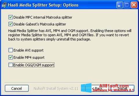Ekran görüntüsü Haali Media Splitter Windows 8.1