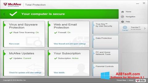Ekran görüntüsü McAfee Total Protection Windows 8.1