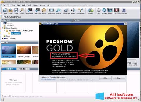 Ekran görüntüsü ProShow Gold Windows 8.1