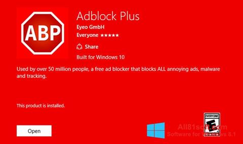 Ekran görüntüsü Adblock Plus Windows 8.1
