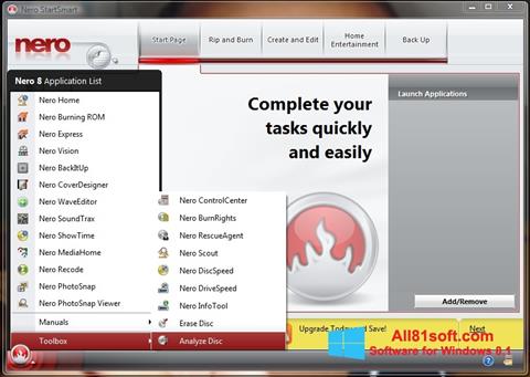 Ekran görüntüsü Nero StartSmart Windows 8.1