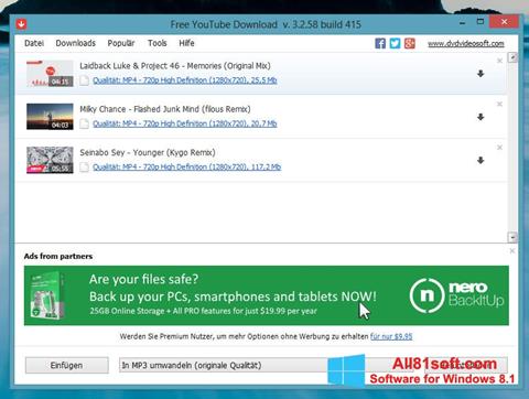 Ekran görüntüsü Free YouTube Download Windows 8.1