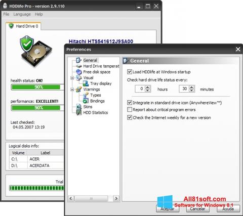 Ekran görüntüsü HDDlife Windows 8.1