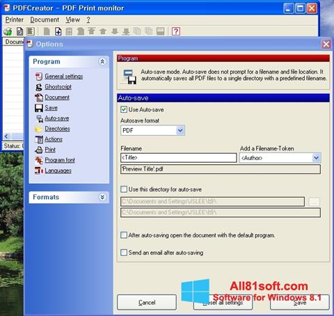 Ekran görüntüsü PDFCreator Windows 8.1