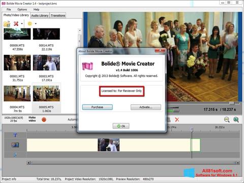 Ekran görüntüsü Bolide Movie Creator Windows 8.1