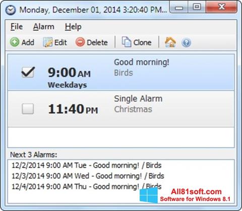Ekran görüntüsü Free Alarm Clock Windows 8.1