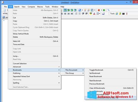 Ekran görüntüsü EmEditor Windows 8.1