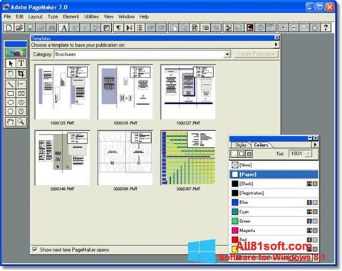 Ekran görüntüsü Adobe PageMaker Windows 8.1