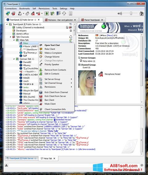 Ekran görüntüsü TeamSpeak Windows 8.1
