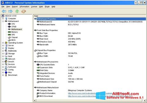 Ekran görüntüsü AIDA32 Windows 8.1