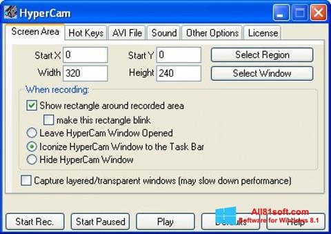 Ekran görüntüsü HyperCam Windows 8.1