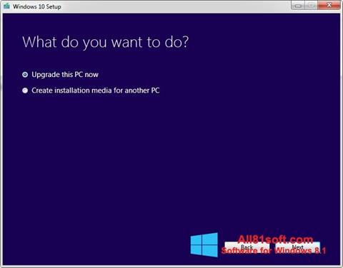 Ekran görüntüsü Media Creation Tool Windows 8.1