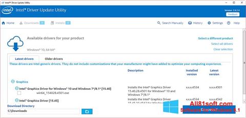 Ekran görüntüsü Intel Driver Update Utility Windows 8.1