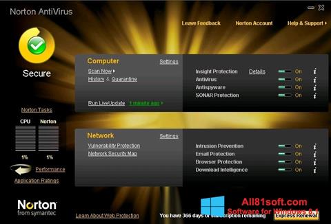Ekran görüntüsü Norton AntiVirus Windows 8.1