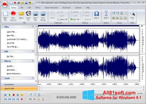 Ekran görüntüsü Free Audio Editor Windows 8.1