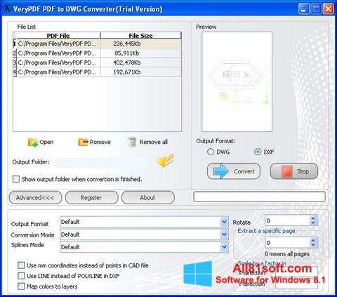 Ekran görüntüsü PDF to DWG Converter Windows 8.1