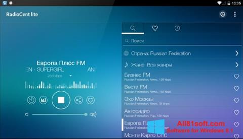 Ekran görüntüsü Radiocent Windows 8.1