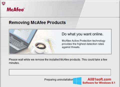 Ekran görüntüsü McAfee Consumer Product Removal Tool Windows 8.1