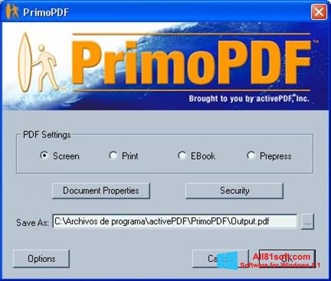 Ekran görüntüsü PrimoPDF Windows 8.1