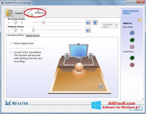 Ekran görüntüsü Realtek Audio Driver Windows 8.1