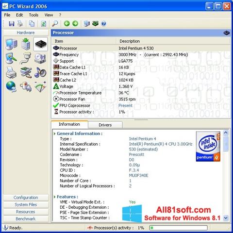 Ekran görüntüsü PC Wizard Windows 8.1