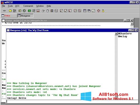 Ekran görüntüsü mIRC Windows 8.1