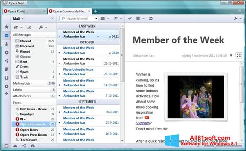 Ekran görüntüsü Opera Mail Windows 8.1