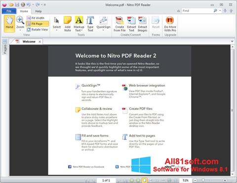 Ekran görüntüsü Nitro PDF Reader Windows 8.1