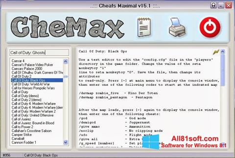 Ekran görüntüsü CheMax Windows 8.1